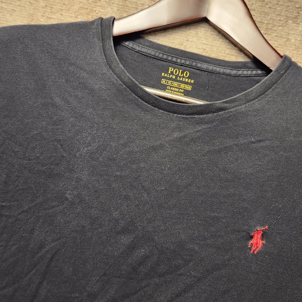 Polo Ralph Lauren T-Shirt Mens XL Navy Blue Red Pony Classic Fit Short Sleeve